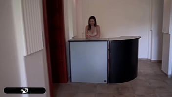 Gushing russian receptionist deepthroats inked stud in elevator