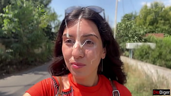 Crazy girl sucking dick in the bushes huge facial public cumwalk