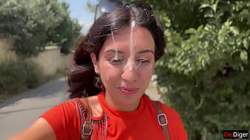 Crazy girl sucking dick in the bushes huge facial public cumwalk