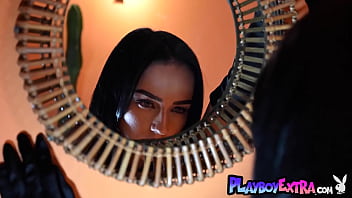 Big boobed red cougar taking off her sexy lingerie