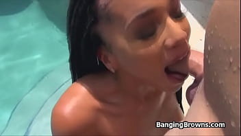 Fucking chocolate bikini bigtit babe