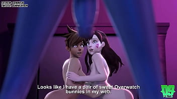 Dva y tracer futanari vengando se de llenándola de leche