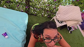 Pool party slut wants creampie deep in her tight pussy