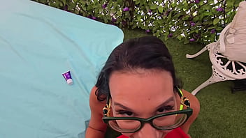 Pool party slut wants creampie deep in her tight pussy