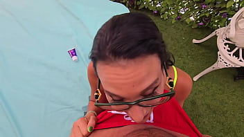 Pool party slut wants creampie deep in her tight pussy