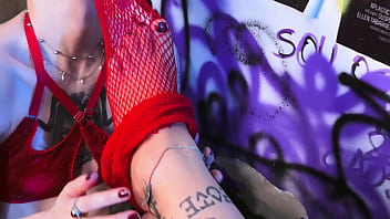 Bia roman sucks the polish off medusa's perfect toes