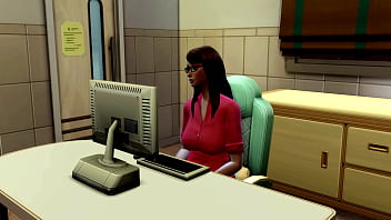 Horny teen girl sucks hot futa teacher's big cock