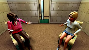 Horny teen girl sucks hot futa teacher's big cock