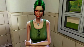 Horny teen girl sucks hot futa teacher's big cock