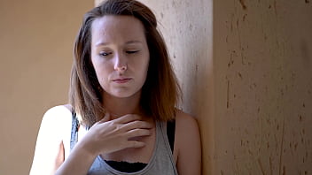 Brunette smoking tease with intense eye contact