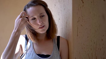 Brunette smoking tease with intense eye contact