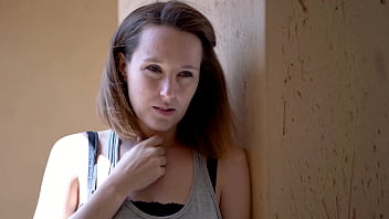 Brunette smoking tease with intense eye contact