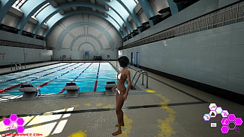 Cyberomance testing fluids near at the swimming pool