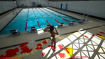 Cyberomance testing fluids near at the swimming pool