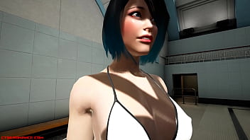 Cyberomance testing fluids near at the swimming pool