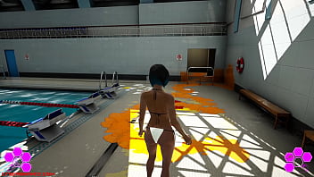 Cyberomance testing fluids near at the swimming pool