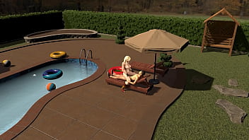 Princess zelda is having sex next to the pool