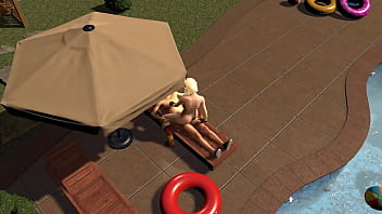 Princess zelda is having sex next to the pool