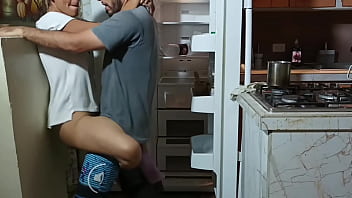 He grabbed my stepsister near the refrigerator and ended up on his knees her mouth her moans and my cock saying it all sex addict