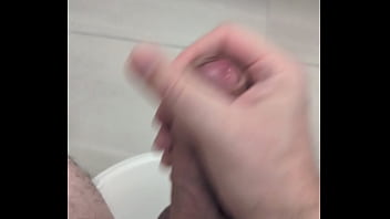A quick masturbation in the bathroom