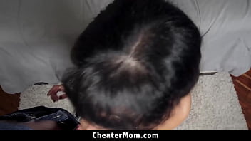 Stepmom Masturbates While Her Horny Stepson Jerks His Cock Cheatermom thumbnail