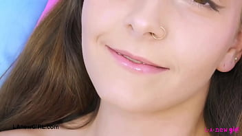 Stunning brunette naked close up