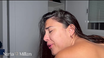 Lapping up cum after pov deepthroating