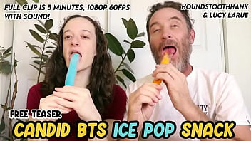 Candid bts ice pop snack with hank