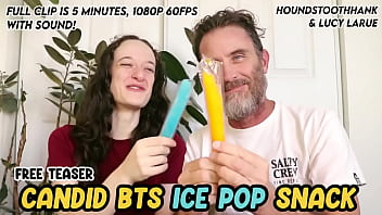 Candid bts ice pop snack with hank