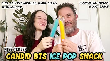 Candid bts ice pop snack with hank