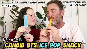 Candid bts ice pop snack with hank