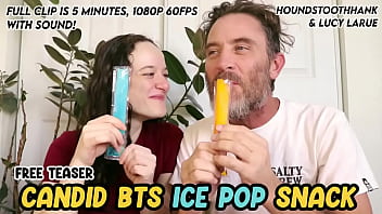 Candid bts ice pop snack with hank