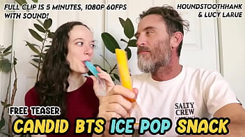Candid bts ice pop snack with hank
