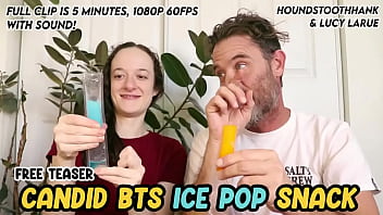 Candid bts ice pop snack with hank