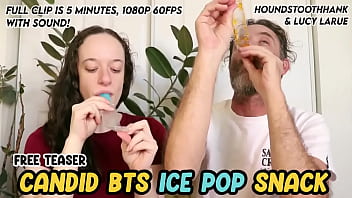 Candid bts ice pop snack with hank