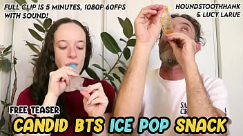Candid bts ice pop snack with hank
