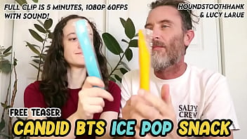 Candid bts ice pop snack with hank