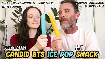 Candid bts ice pop snack with hank