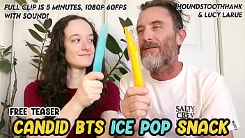 Candid bts ice pop snack with hank