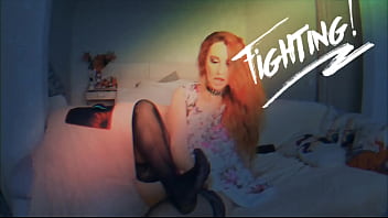 Black stockings high heels and sweet feet and pussy