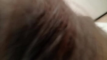 Playing with milf granny tits while sucking cock