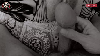 Slim milf in fishnets pussy fuck close up big load of cum on pussy