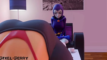 Raven Tiene Sexo Con Starfire Dejándola Con Mucho Semen thumbnail