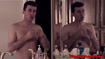 Brunette babes sharing his cock to suck