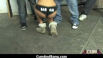 Black girl sucks many white cocks in redneck group 25