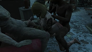Fallout 4 gangbang with raiders