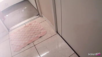 Asian wife give intense blowjob in bathtube after soapy shower and breakfast in uncensored jav porn