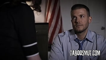 Brunette housewife fucks with shady reporter just not to write stories about her politician husband