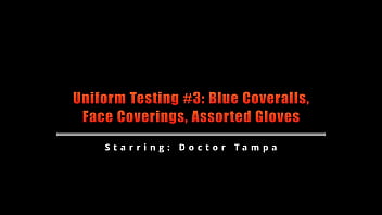 Uniform testing #3 blue coveralls face coverings assorted gloves