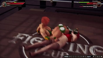 Aine vs girlfriend nf3d no rules combat ring battle redhead